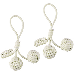 Бежевый Декоративные подвески в виде шариков, сплетенных из искусственной кожи., для украшения сумки, бежевые, 190 мм