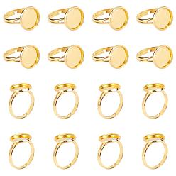 Golden Adjustable Brass Ring Components, Golden, 17mm, 40pcs/box