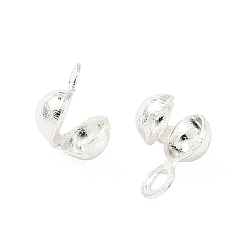 Посеребрённый Латунной шариковой советы, долговечный, стойки покрытие, без свинца и без кадмия, 925 серебро покрытием, 6x3.5 мм, отверстие : 1.2 мм, внутренний диаметр: 2 мм