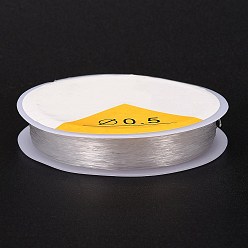 Clear Round Crystal Elastic Stretch Thread, for Bracelets Gemstone Jewelry Making Beading Craft, Clear, 0.5mm, about 16.4 yards(15m)/roll