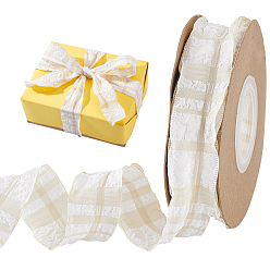 Светлый Золото-желтый Полиэстеровые тартановые ленты, аксессуары для одежды, светлый золотарник желтый, 1 дюйм (25~26.5 мм), около 9.84 ярдов (9 м) / рулон