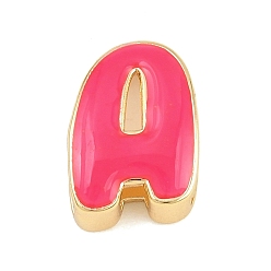 Letter A Laiton perles d'émail, sans cadmium et sans plomb, crémaillère plaquage, plaqué longue durée, réel 18 k plaqué or, lettre a, 15x10x6mm, Trou: 3x11mm