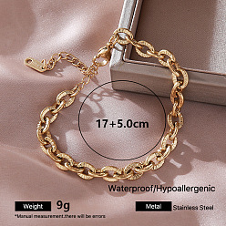 Golden Vintage Style 304 Stainless Steel Cable Chain Necklaces for Women, Golden, 6.69 inch(17cm)