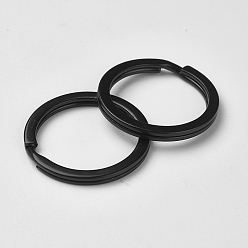 Gunmetal Iron Split Key Rings, Keychain Clasp Findings, Gunmetal, 25mm, Inner Diameter: 20.2mm