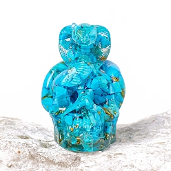 Синтетическая Бирюза Генераторы энергии из оргонитовой змеи и черепа, синтетические бирюзовые чипсы рейки внутри для украшения стола домашнего офиса, 43x58 мм