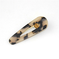 Бланшированный Миндаль Заколки из кожи аллигатора из ацетата целлюлозы, аксессуары для волос для девочек женщин, слеза, бланшированный миндаль, 69x23 мм