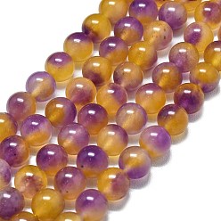 Средняя Орхидея Натуральный Malaysia нефритовые бусы пряди, окрашенная и подогревом, круглые, средне орхидеи, 14 мм, отверстие : 1.5 мм, около 27 шт / нитка, 14.96 дюйм (38 см)