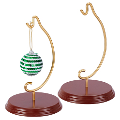 Золотой Выставочные стенды со сферами из меламина МДФ, с железной опорой, кокосового коричневый, золотые, готовое изделие: 13x20.5 см