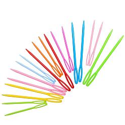 (52) Непрозрачная лаванда Наборы спиц из пластиковой пряжи, Иглы с большими ушками для детских поделок ручной работы, разноцветные, 70~90 мм, 20 шт / комплект