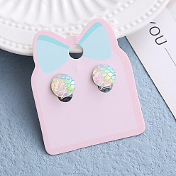 Плоский Круглый Клипсы из пластика для детей, платина, плоско-круглые, 15x10 мм