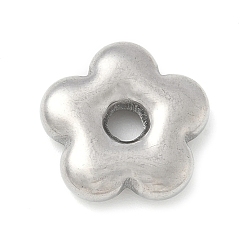 Цветок 304 подвески из нержавеющей стали, цвет нержавеющей стали, анти-тускнение, цветок, 15.5x16x4 мм, отверстие : 3 мм