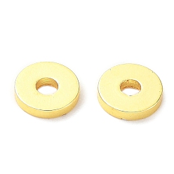 Золотой Spacer бисер латунные, долговечный, плоско-круглые, золотые, 5x1 мм, отверстие : 1.6 мм