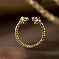 Золотой 925 Кольца-манжеты из стерлингового серебра с микропаве из прозрачных кубических цирконий круглой формы, золотые, внутренний диаметр: регулируемый