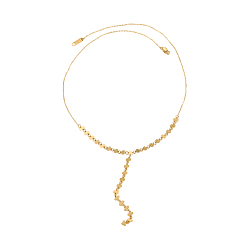 Настоящее золото 14K Прямоугольные 304 ожерелья из нержавеющей стали Y-образной формы для женщин, просто и изысканно, ионное покрытие (ip), долговечный, реальный 14 k позолоченный, 16.54 дюйм (42 см)