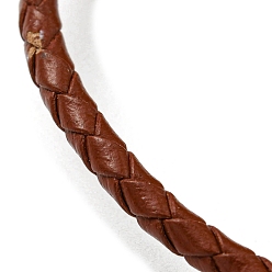 SillínMarrón Pulseras de cuero trenzado del cordón, pulsera ajustable, saddle brown, diámetro interior: 5/8~2-7/8 pulgada (1.5~7.3 cm)