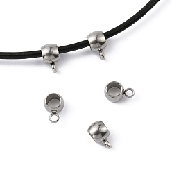 Нержавеющая Сталь Цвет Устойчивы к потускнению 304 дужки из нержавеющей стали, петля под залог, залог бусины подходят европейские сети, рондель, цвет нержавеющей стали, 5x9x6 мм, отверстие : 1.8 мм, внутренний диаметр: 4 мм