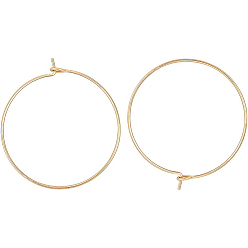 Настоящее золото 18K Долговечные латунные обручи, без никеля , кольцевая вакуумная упаковка, реальный 18 k позолоченный, 31x0.9 мм, pin: 1 мм, 30 шт / коробка