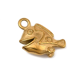 Fish Подвески из нержавеющей стали 304, без кадмия и без свинца, рыба, 17x11x4.5 мм, отверстие : 2 мм