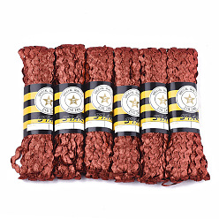 (123L) Белый крем непрозрачный блеск Полиэфирные ленты, форма волны, огнеупорный кирпич, 7~8 мм, 15 двор / пачка, 6 расслоения / мешок