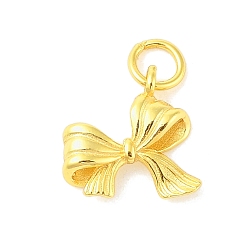 Золотой 925 подвески в виде банта из стерлингового серебра с кольцами и 925 штампом, золотые, 12x12x4 мм, отверстие : 3 мм