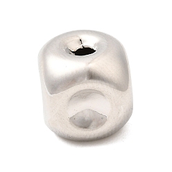 Платина Латунные бусины, долговечный, без кадмия и без свинца, стойки покрытие, кубические, платина, 10.5x10~10.5x10~10.5 мм, отверстие : 1.8~2.5 мм