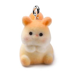 Squirrel Подвески из смолы в виде животных, с железной платиной петлей, белка, 21.5x13.5x20.5 мм, отверстие : 2 мм