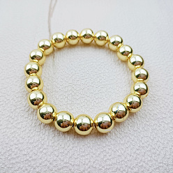 Гематит Браслеты из синтетического немагнитного гематита с эластичными бусинами для мужчин и женщин, круглые