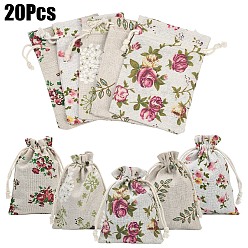 (52) Непрозрачная лаванда Мешковины упаковочные пакеты, шнурок сумки, разноцветные, 14~14.4x10~10.2x0.5 см, 20 шт / комплект