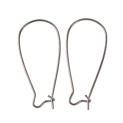 Черный Цвет Металла Латунные серьги-кольца серьги почек, без свинца и без кадмия, металлический черный , 20~21 датчик, 33x14x0.7~0.8 мм