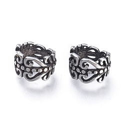 Античное Серебро 304 из нержавеющей стали бусы, кольцо, античное серебро, 11x7 мм, отверстие : 8 мм