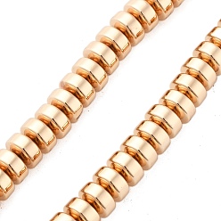 Светло-Золотое Покрытие Гальванические нити из синтетических немагнитных гематитовых бусин, диск, Heishi бусы, свет позолоченные, 6~6.5x3.5 мм, отверстие : 1 мм, около 107 шт / нитка, 16.54'' (42 см)