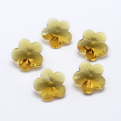 (932FM) Темно-синий аква-матовый с подкладкой Прозрачные стеклянные подвески, граненые, , темно-золотистые, 13x13.5x8 мм, отверстие : 1.5 мм