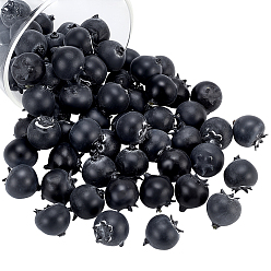 Черный 100шт. пластиковые декоративные элементы для демонстрации черники, для украшения рабочего стола домашнего офиса, чёрные, 20x17 мм