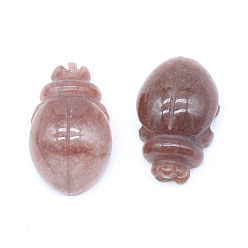 Фиолетовый Авантюрин Резные фигурки целебных жуков из натурального фиолетового авантюрина, Украшения из камня с энергией Рейки, 25x17.5 мм