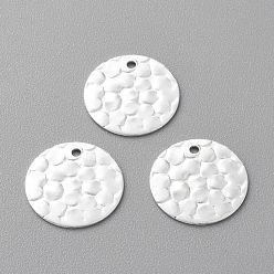 925 Sterling Silver Plated Brass Charms, Long-Lasting Plated, Flat Round with Fish Scale Pattern, 925 Sterling Silver Plated, 12x0.5mm, Hole: 1mm