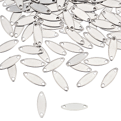 Stainless Steel Color 120Pcs 201 Stainless Steel Links Connectors, Oval, Stainless Steel Color, 15x5x1mm, Hole: 1.4mm