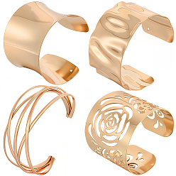 Mixed Shapes 4шт. 4 браслеты из сплава и железа для женщин, полукруглый, разнообразные, внутренний диаметр: 2-3/8 дюйм (6 см)