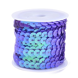 Васильковый Бусины с пайеткой из экологически чистого пластика, блестки бисер, Аксессуары для орнаментов, AB цвет, плоско-круглые, васильковый, 6 мм, около 5 м / рулон