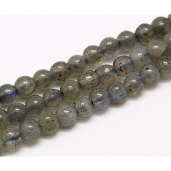 Labradorite Grade AA Natural Gemstone Labradorite Round Beads Strands, 4mm, Hole: 1mm, about 92pcs/strand, 15.5 inch