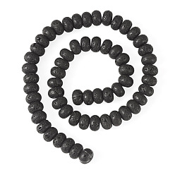 Lava Rock 1 Strand Natural Lava Rock Beads Strands, Rondelle, 10.5x6.5mm, Hole: 0.8mm, about 59pcs/strand, 14.69''(37.3cm)
