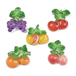 (52) Непрозрачная лаванда Кабошоны из непрозрачной смолы фруктов, разнообразные, разноцветные, 26~33x22.5~30.5x7.5~9.5 мм