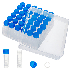 Прозрачный 36шт. пластиковые пробирки, шарик контейнеры, с винтовой крышкой, прозрачные, 59.5x19.5 мм, внутренний диаметр: 14 мм