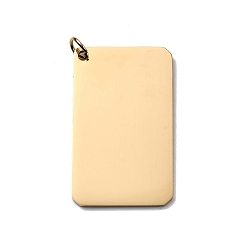 Золотой 304 подвески из нержавеющей стали, штамповка пустой метки, прямоугольные, золотые, 50x30x1.5 мм, отверстие : 5.5 мм