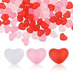 (52) Непрозрачная лаванда 420 шт. 3 цветные матовые прозрачные акриловые бусины, сердце, разноцветные, 9.7x12.6x8.5 мм, отверстие : 2 мм, 140 шт / цвет