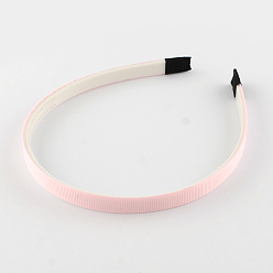Pink Обычные головные уборы аксессуары для волос пластиковые выводы для волос, с зубами, с Grosgrain ленты, розовые, 110~114x9~9.5 мм