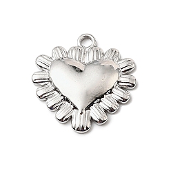 Нержавеющая Сталь Цвет 304 подвески из нержавеющей стали, шарма сердца, анти-тускнение, цвет нержавеющей стали, 18.5x18x2.5 мм, отверстие : 1.8 мм