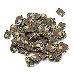 Coffee Handmade Polymer Clay Beads, No Hole, Bear, Coffee, 5.5~7x3.5~6x0.5mm, about 62500pcs/500g