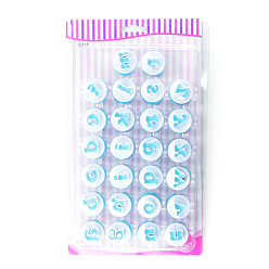 Темно-Голубой Пластиковые печенья, формы для печенья, инструмент для выпечки бисквитов, строчная буква а~з, глубокое синее небо, 35x27 мм, 26 шт / комплект