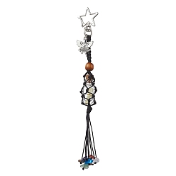 Star Wish Bottle Pendant Decoration, with Natural Gemstone amd Iron Clasp, Star, 175mm