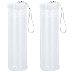 Прозрачный 2шт. выдвижной пластиковый футляр для кистей, длинная трубка держателя кисти, колонка, прозрачные, 390 мм, коробка: 223x67x61 мм